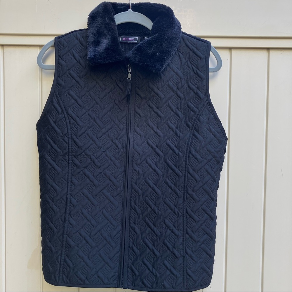 Effeci Creazioni women's quilted vest black XL, fall, layers, closet staple